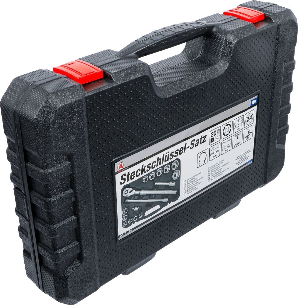 Produktbild Steckschlüssel Satz mit Umschaltknarre ausziehbar Antrieb 3/4 Zoll 16 teilig bild 5