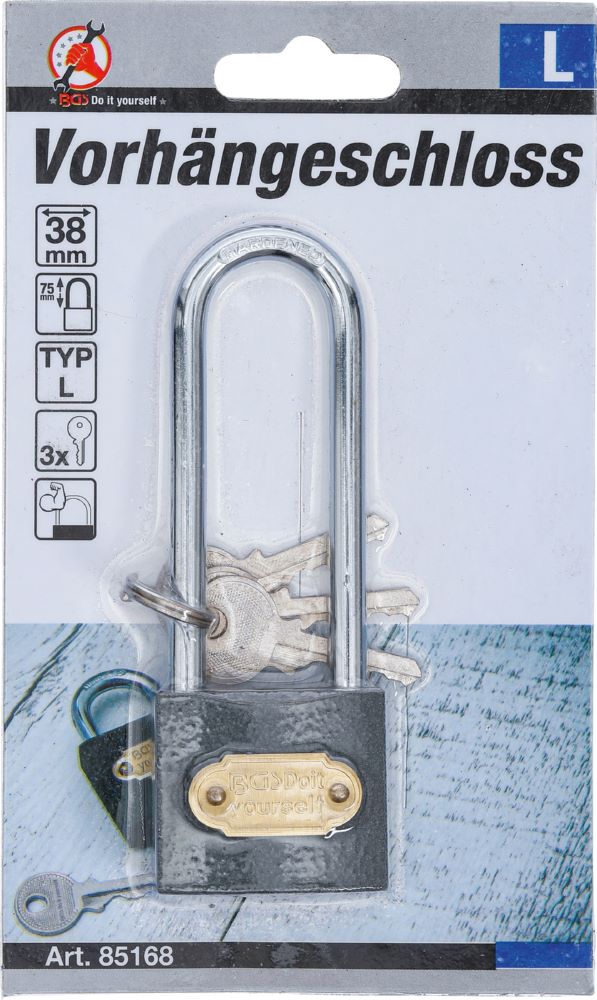 Produktbild Vorhängeschloss Typ L extra hoher Bügel bild 2