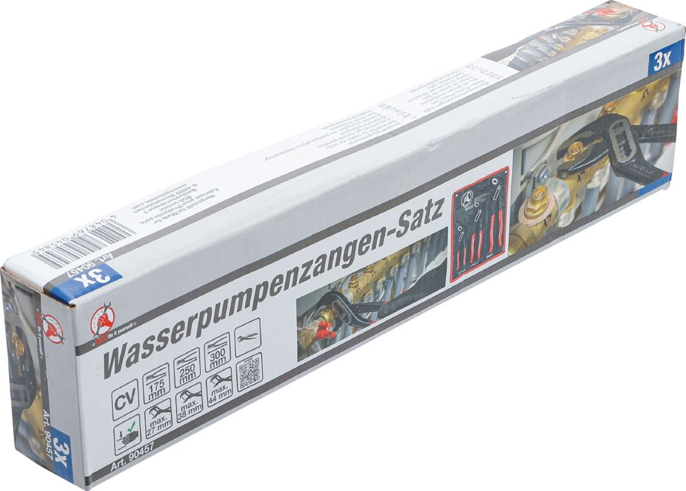 Produktbild BGS Diy Wasserpumpenzangen Satz 175 / 250 / 300 mm 3 teilig bild 6
