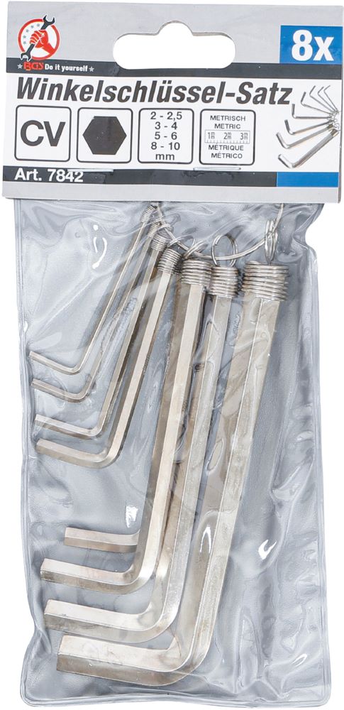 Produktbild BGS Diy Winkelschlüssel Satz Innensechskant 2 - 10 mm 8 teilig bild 3