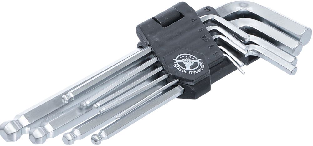 Produktbild BGS Diy Winkelschlüssel Satz 1,5 - 10 mm Innensechskant mit Kugelkopf 9 teilig