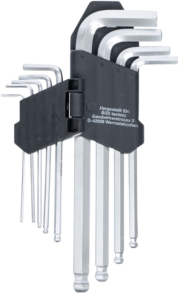 Produktbild BGS Diy Winkelschlüssel Satz 1,5 - 10 mm Innensechskant mit Kugelkopf 9 teilig bild 3