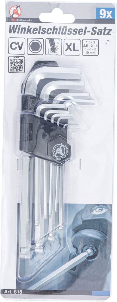 Produktbild BGS Diy Winkelschlüssel Satz 1,5 - 10 mm Innensechskant mit Kugelkopf 9 teilig bild 6