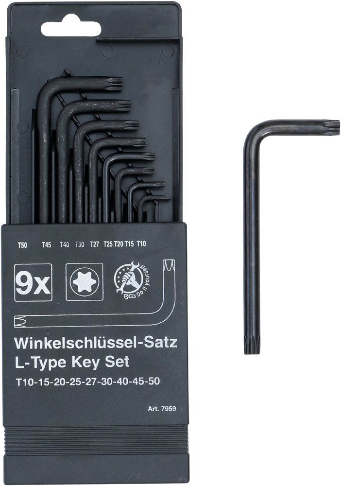 Produktbild BGS Diy Winkelschlüssel Satz T-Profil für Torx T10 - T50 9 teilig