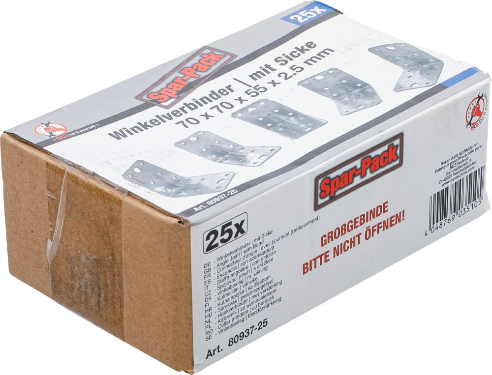 Produktbild Winkelverbinder mit Sicke 70 x 70 x 55 x 2,5 mm 25 Stück bild 5