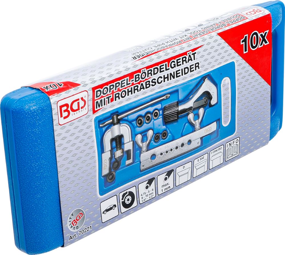 Produktbild BGS Doppel Bördelgerät mit Rohrabschneider 10 teilig bild 6