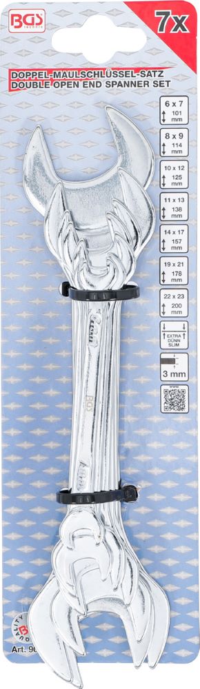 Produktbild BGS Doppel Maulschlüssel Satz extra flach 6 - 23 mm 7 teilig bild 4