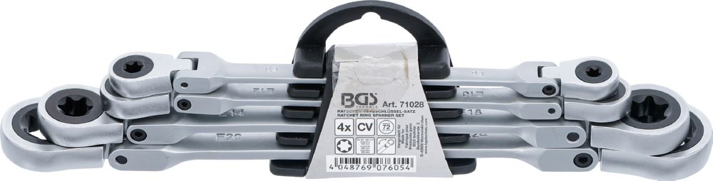 Produktbild BGS Doppel Ratschen Ringschlüssel Satz E6 - E24 4 teilig mit E-Profil Ringköpfen bild 6