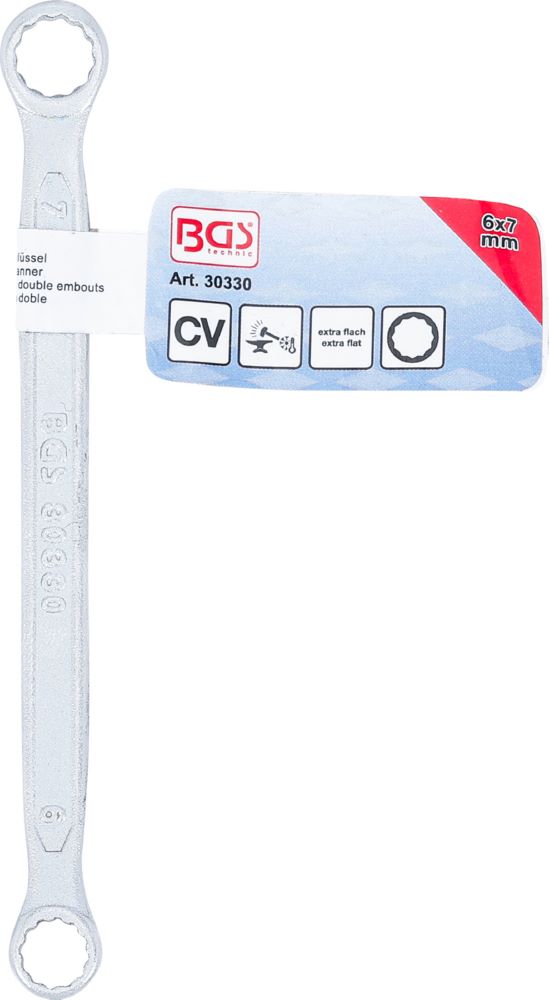 Produktbild BGS Doppel Ringschlüssel 6 x 7 mm extra flach bild 5