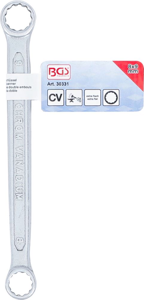 Produktbild BGS Doppel Ringschlüssel 8 x 9 mm extra flach bild 5