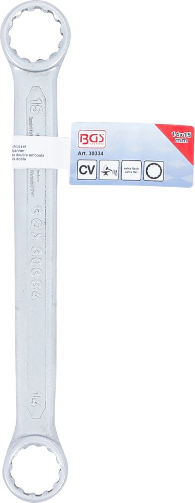 Produktbild BGS Doppel Ringschlüssel 14 x 15 mm extra flach bild 5