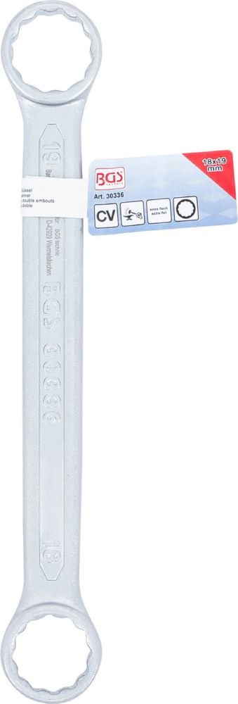 Produktbild BGS Doppel Ringschlüssel 18 x 19 mm extra flach bild 5