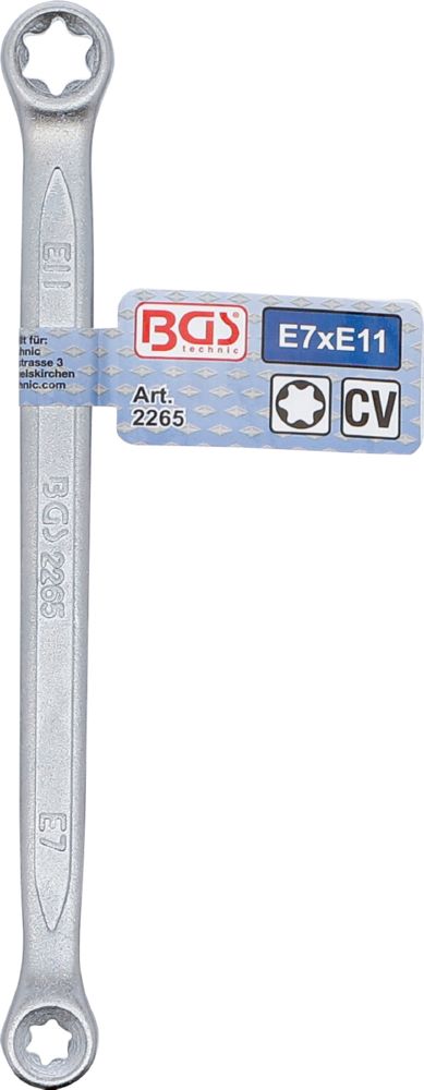Produktbild BGS Doppel Ringschlüssel E7 x E11 mit E-Profil-Ringköpfen bild 4