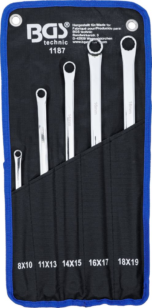 Produktbild BGS Doppel Ringschlüssel Satz 8-19 mm extra lang 5 teilig bild 5