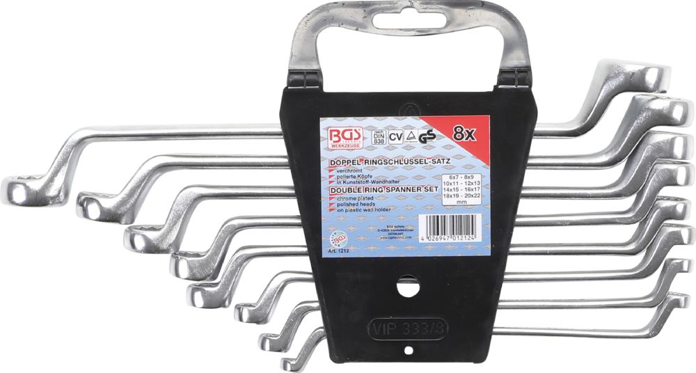 Produktbild BGS Doppel Ringschlüssel Satz 6 x 7 - 20 x 22 mm 8 teilig gekröpft bild 2