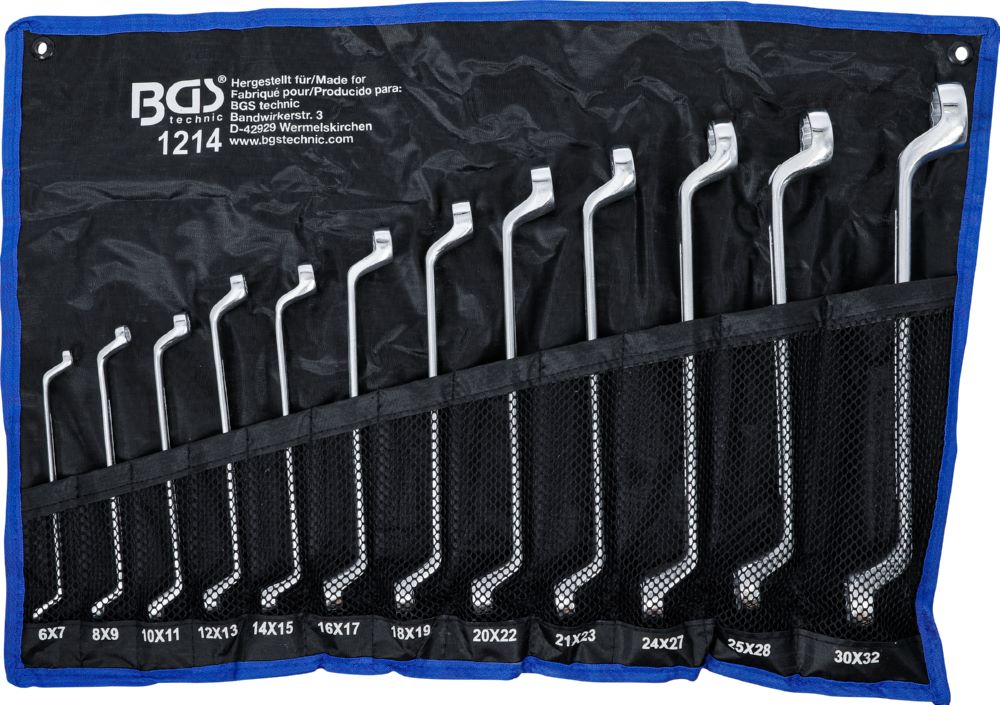 Produktbild BGS Doppel Ringschlüssel Satz 6 x 7 - 30 x 32 mm 12 teilig gekröpft bild 5