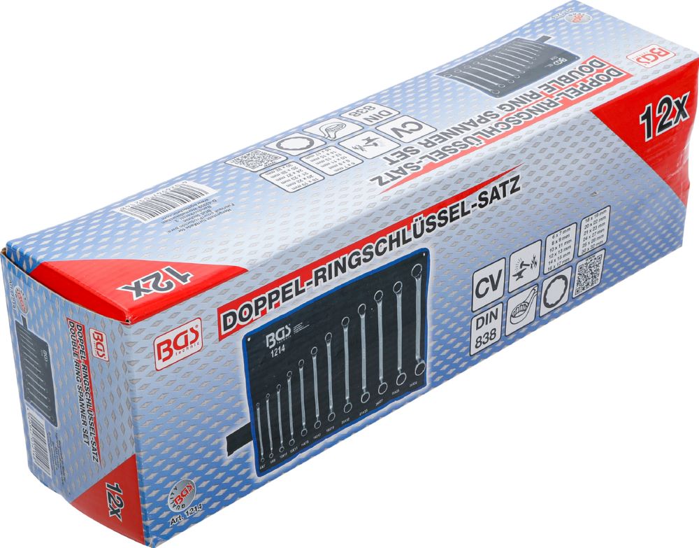 Produktbild BGS Doppel Ringschlüssel Satz 6 x 7 - 30 x 32 mm 12 teilig gekröpft bild 6