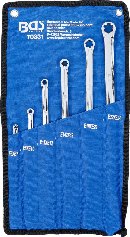 Produktbild BGS Doppel Ringschlüssel Satz E6 x E7 - E2 6 teilig mit E-Profil-Ringköpfen bild 5