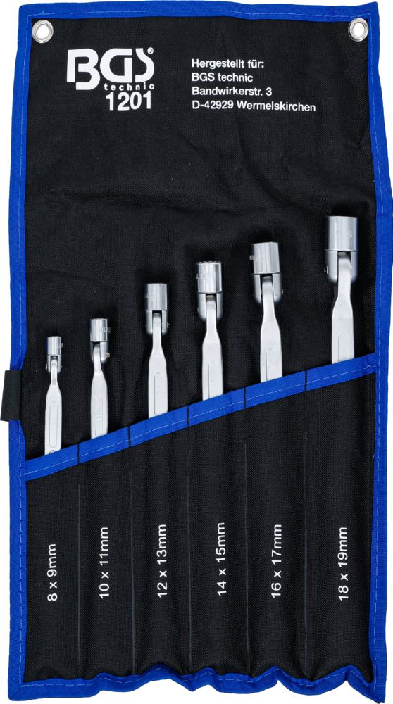Produktbild BGS Doppel Ringschlüssel Satz 6 teilig mit flexiblen Köpfen bild 5