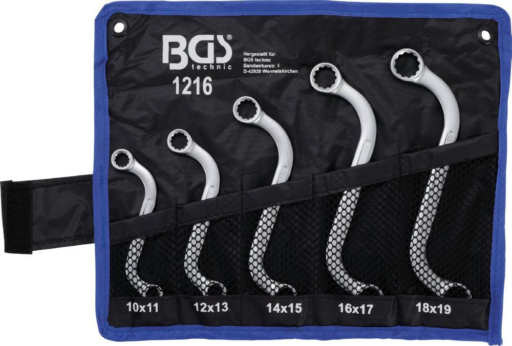 Produktbild BGS Doppel Ringschlüssel Satz S-Form 10 x 11 - 18 x 19 mm 5 teilig bild 3