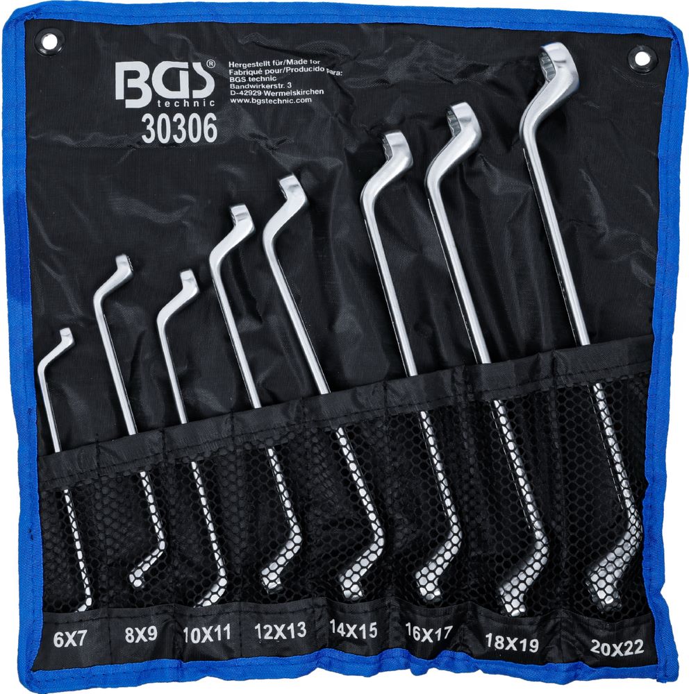 Produktbild BGS Doppel Ringschlüssel Satz 6 x 7 - 20 x 22 mm 8 teilig tief gekröpft bild 5