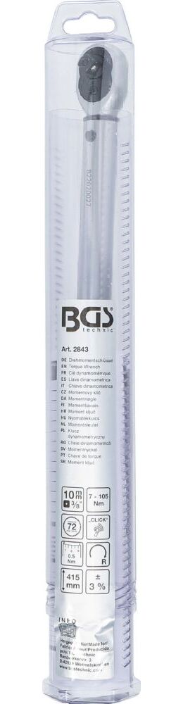 Produktbild BGS Drehmomentschlüssel 7 - 105 Nm Abtrieb Außenvierkant 10 mm 3/8 Zoll bild 6