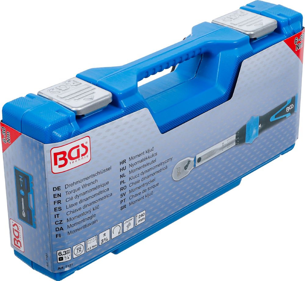 Produktbild BGS Drehmomentschlüssel 6 - 30 Nm Abtrieb Außenvierkant 6,3 mm 1/4 Zoll bild 8