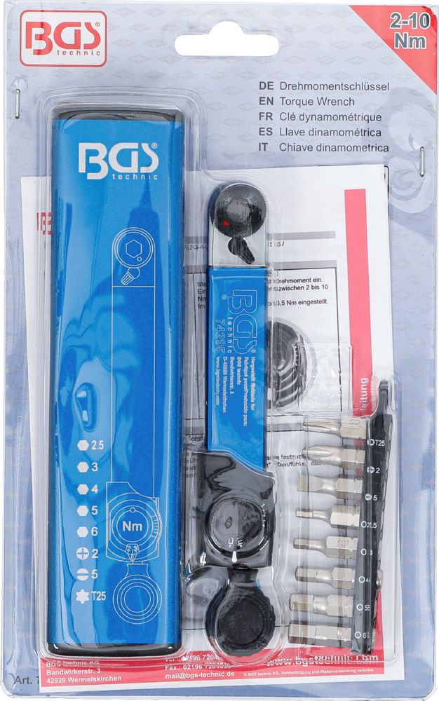 Produktbild BGS Drehmomentschlüssel 2 - 10 Nm Innensechskant 6,3 mm 1/4 Zoll 9 Teilig bild 9