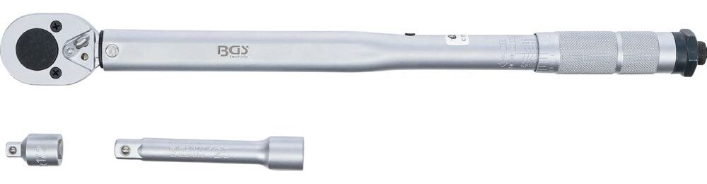 Produktbild BGS Drehmomentschlüssel 28 - 210 Nm 12,5 mm 1/2 Zoll mit Adapter und Verlängerung bild 2