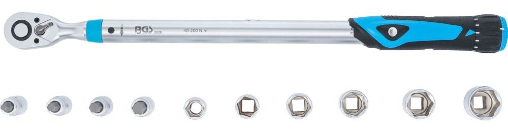 Produktbild BGS Drehmomentschlüssel Satz Abtrieb Innenvierkant 12,5 mm 1/2 Zoll 40 - 200 Nm | bild 2