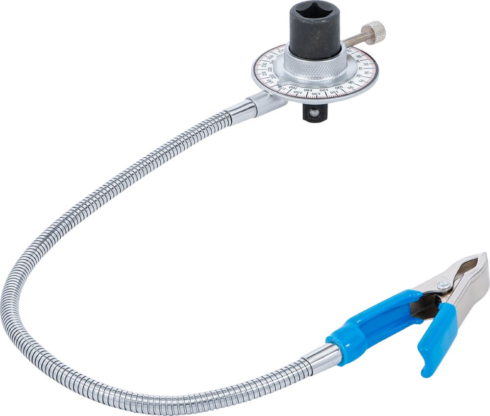 Produktbild BGS Drehwinkel Messgerät mit Cliparm 12,5 mm 1/2 Zoll Antrieb Innenvierkant