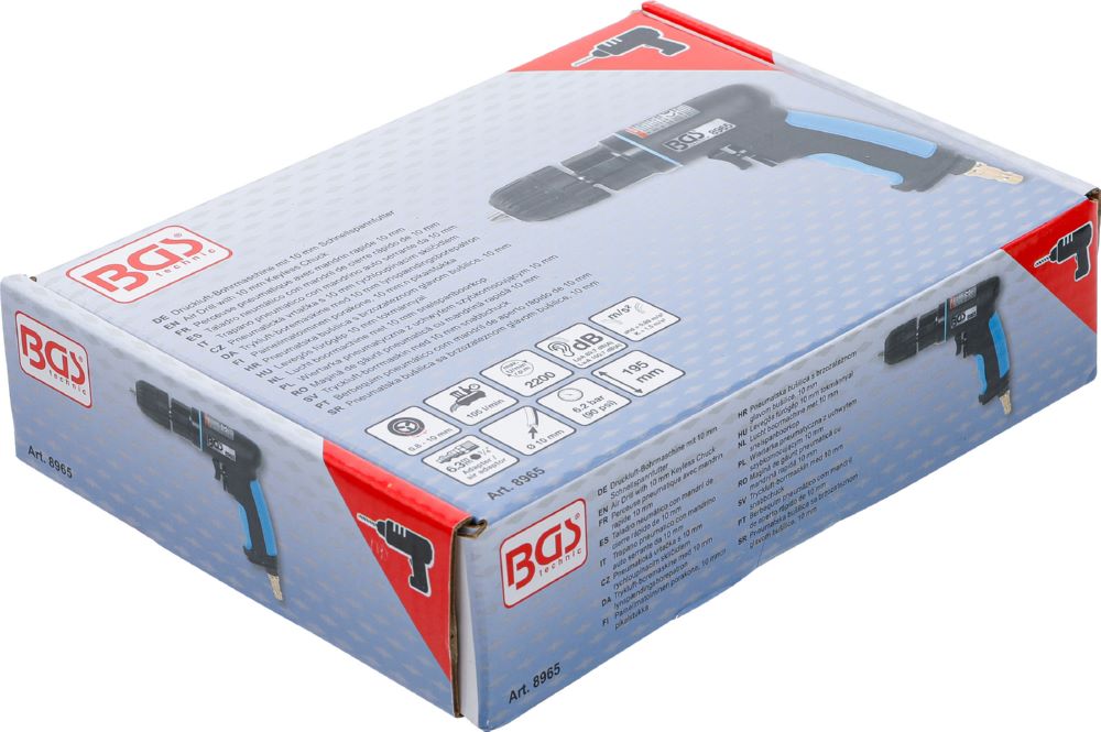 Produktbild BGS Druckluft Bohrmaschine 6,2 bar 2200 U/min 10 mm Schnellspannfutter bild 6