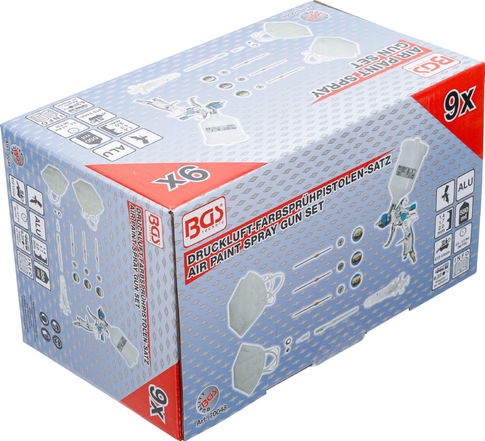 Produktbild BGS Druckluft Farbsprühpistole mit 3 Sprühdüsen 1,4 - 1,7 - 2,0 mm bild 5