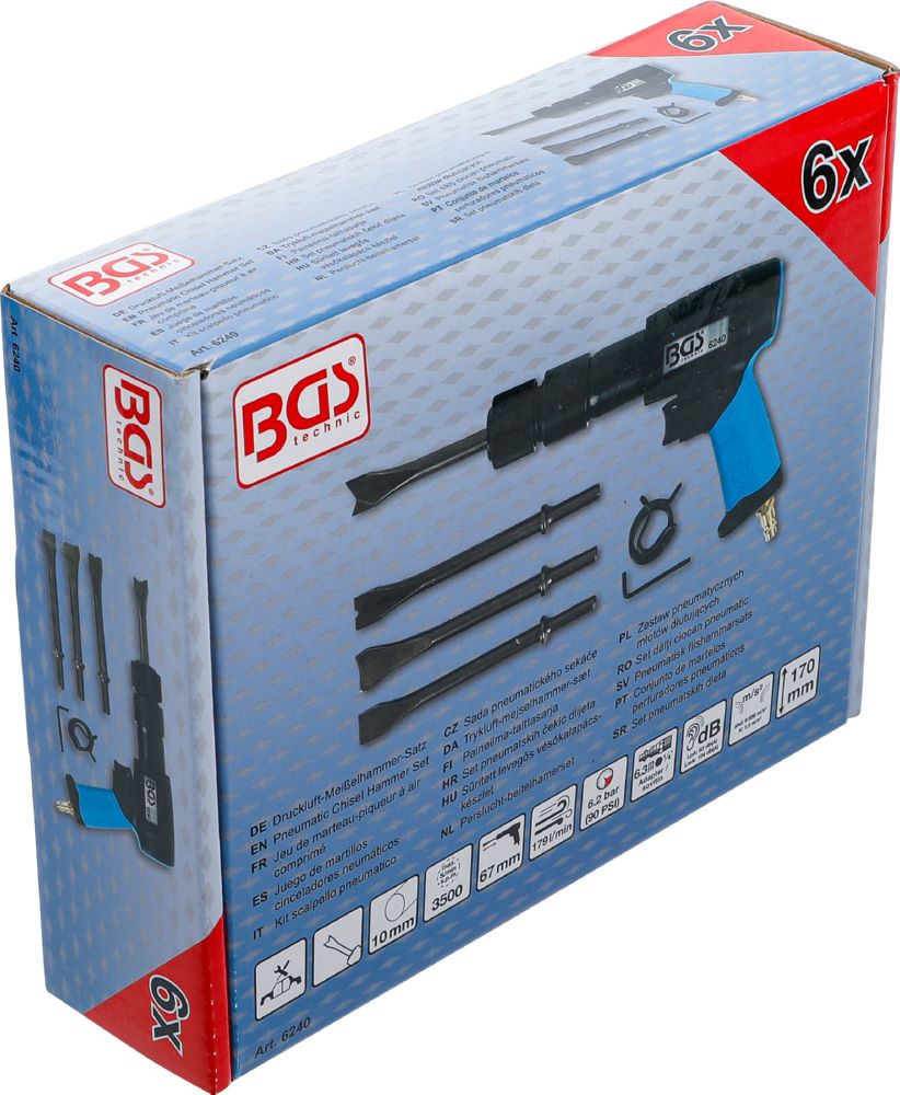 Produktbild BGS Druckluft Meißelhammer Satz 10 mm mit Schnelllösefutter bild 6