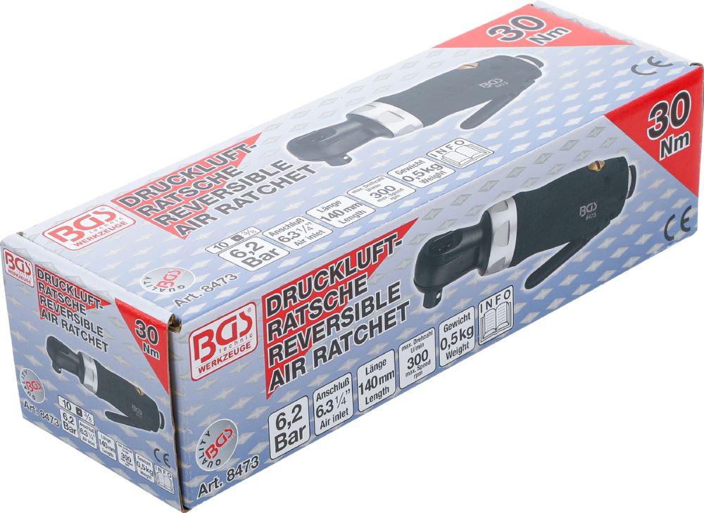 Produktbild BGS Druckluft Ratschenschrauber 10 mm 3/8 Zoll 54 Nm extra kurz bild 6