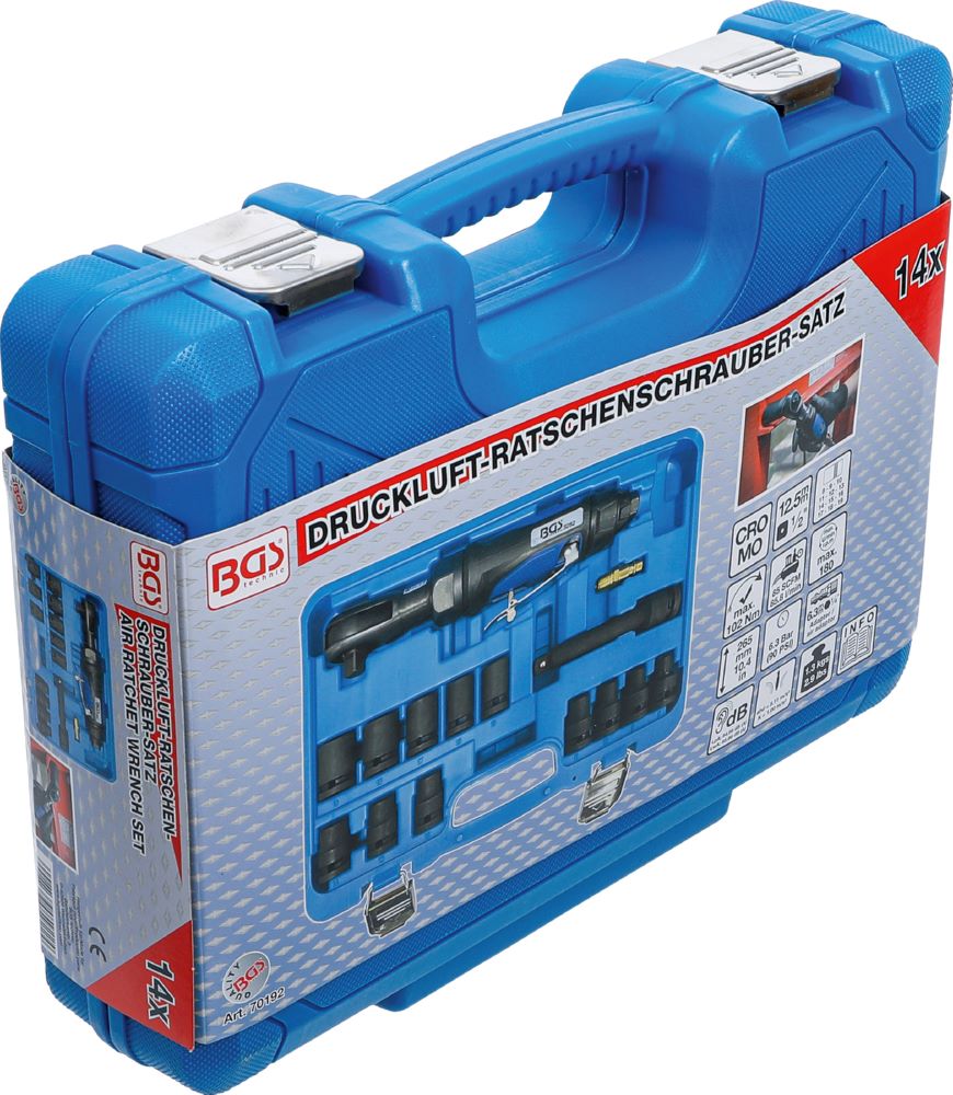 Produktbild BGS Druckluft Ratschenschrauber Satz 12,5 mm 1/2 Zoll 102 Nm 14 teilig bild 8