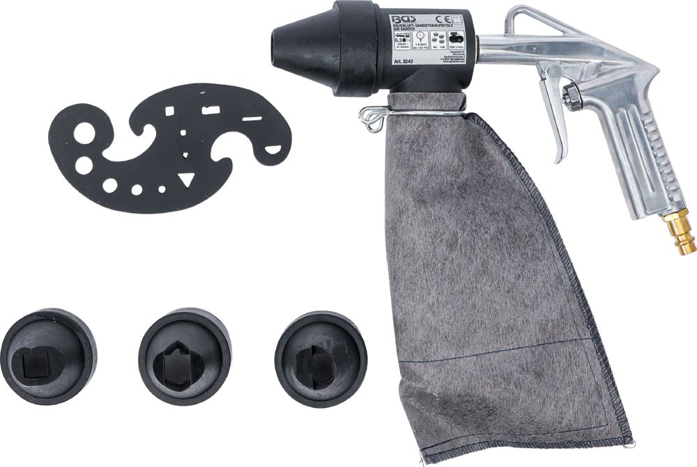 Produktbild BGS Druckluft Sandstrahlpistole mit Zubehör 4-8 bar bild 3