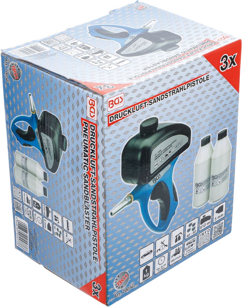 Produktbild BGS Druckluft Sandstrahlpistole mit Zubehör 3 teilig bild 3