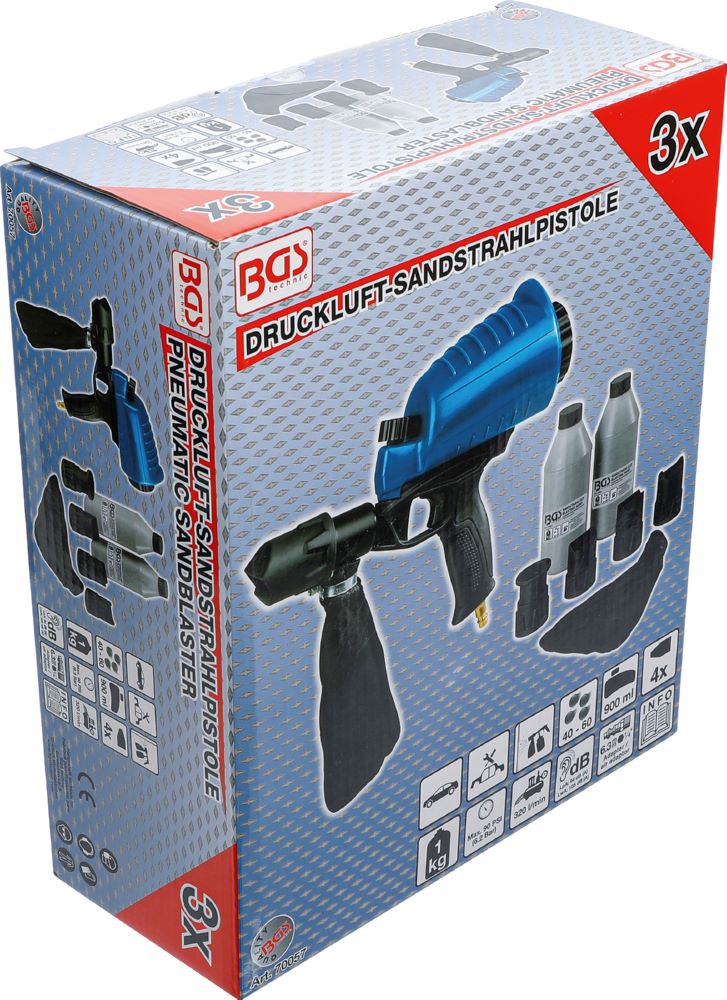 Produktbild BGS Druckluft Sandstrahlpistole mit Zubehör 3 teilig 6,2 bar bild 5