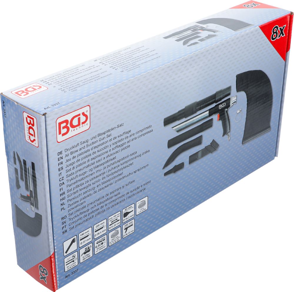 Produktbild BGS Druckluft Saug Blaspistole umschaltbar 8 teilig bild 9