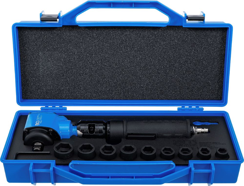 Produktbild BGS Druckluft Schlagschrauber Satz 12,5 mm 1/2 Zoll 650 Nm 10 Teilig abgewinkelt bild 2
