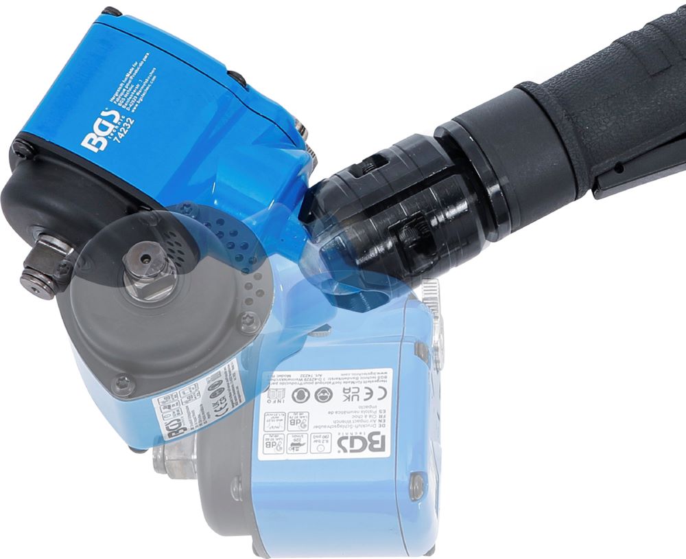 Produktbild BGS Druckluft Schlagschrauber Satz 12,5 mm 1/2 Zoll 650 Nm 10 Teilig abgewinkelt bild 3