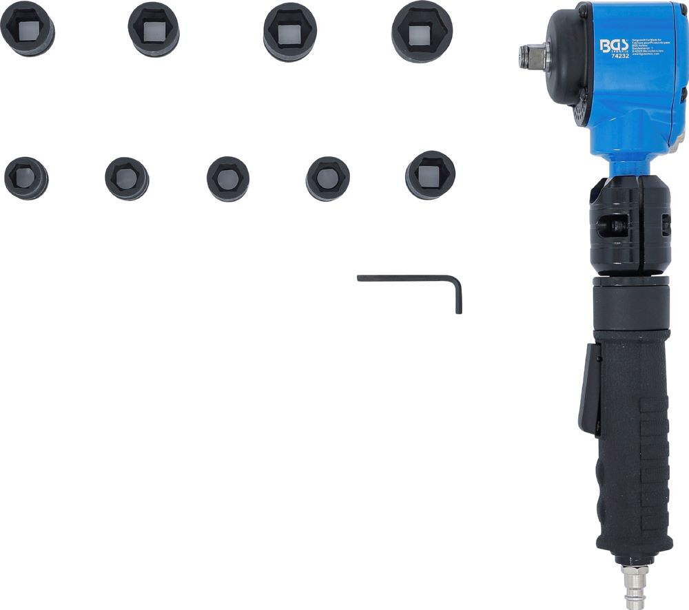 Produktbild BGS Druckluft Schlagschrauber Satz 12,5 mm 1/2 Zoll 650 Nm 10 Teilig abgewinkelt bild 9