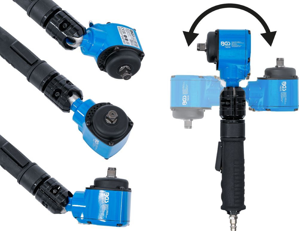 Produktbild BGS Druckluft Schlagschrauber 12,5 mm 1/2 Zoll 650 Nm mit dreh- und neigbarem Kopf bild 3