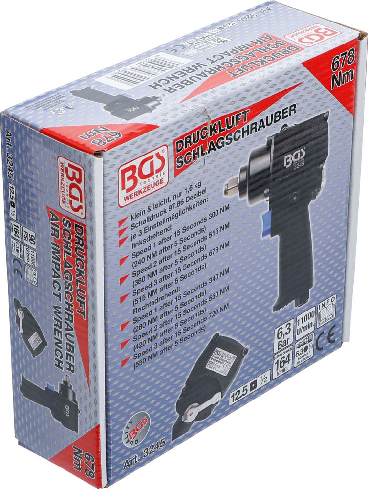 Produktbild BGS Druckluft Schlagschrauber 12,5 mm 1/2 Zoll 678 Nm bild 5