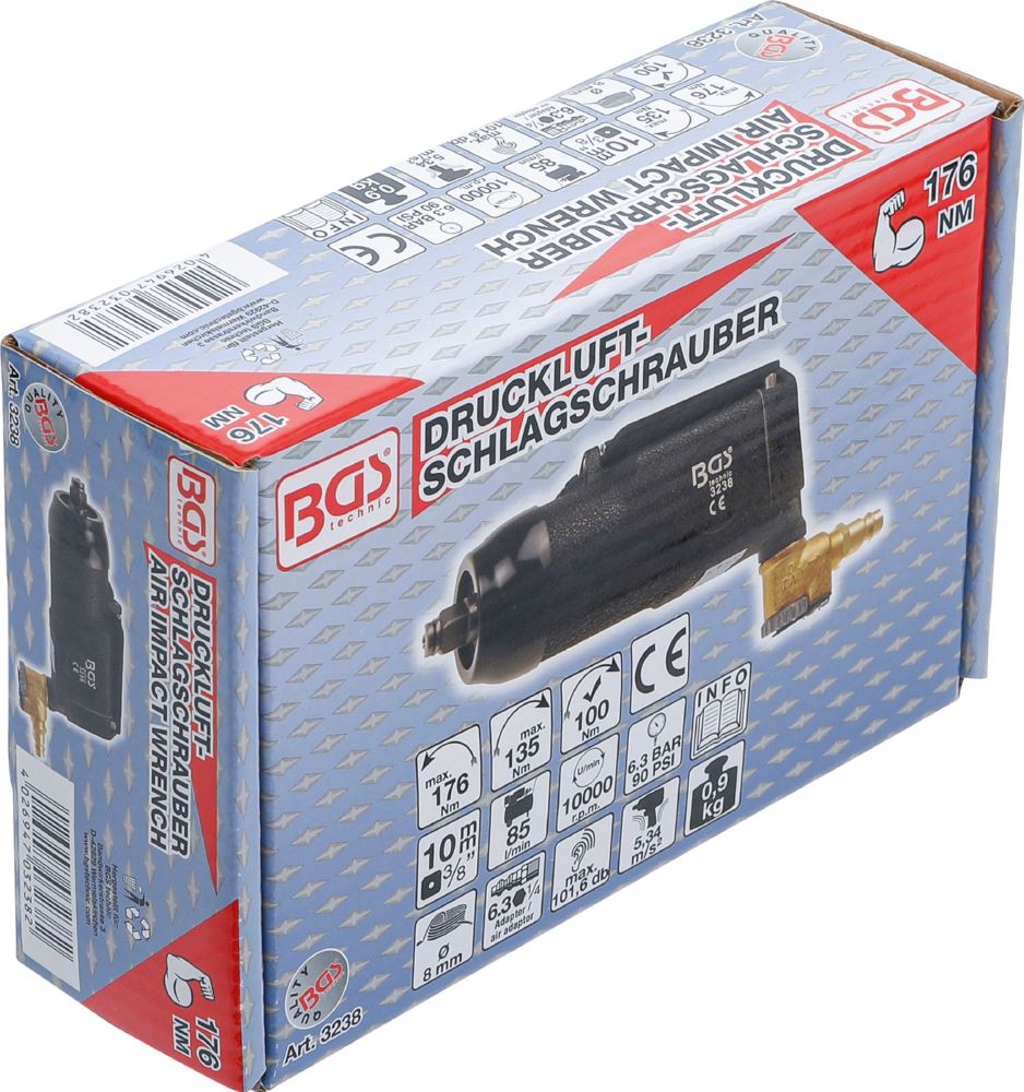 Produktbild BGS Druckluft Schlagschrauber 10 mm 3/8 Zoll Butterfly 135 Nm bild 5