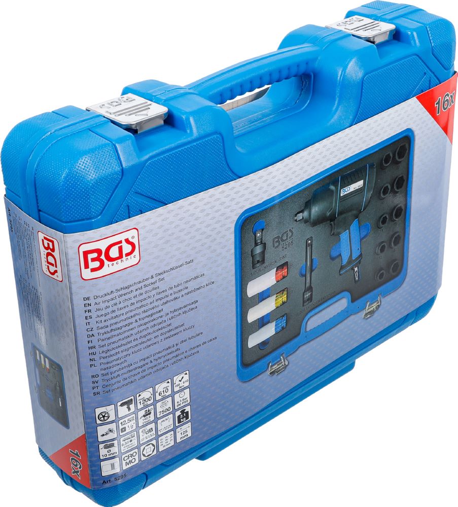 Produktbild BGS Druckluft Schlagschrauber Satz 12,5 mm 1/2 Zoll 1200 N bild 9