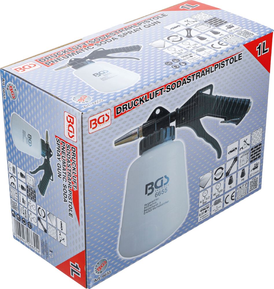 Produktbild BGS Druckluft Sodastrahlpistole 1 Liter 6,3-8,2 bar bild 4