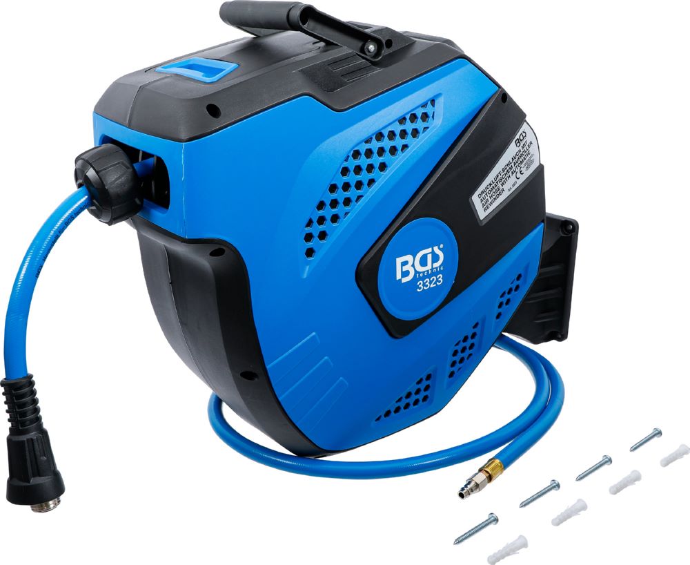 Produktbild BGS Druckluftschlauch mit Aufroller 12 meter und 2 meter Verbindung automatisch