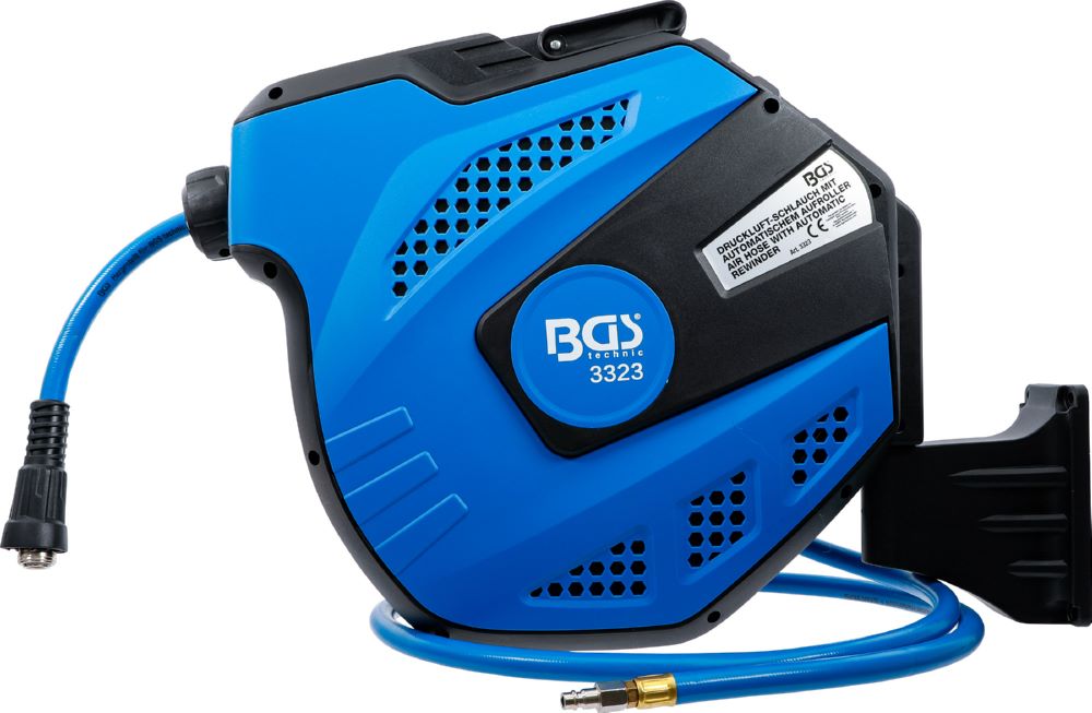 Produktbild BGS Druckluftschlauch mit Aufroller 12 meter und 2 meter Verbindung automatisch bild 2